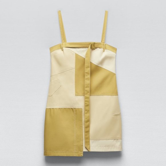 NWT PATCHWORK GABARDINE DENIM DRESS. - Picture 4 of 7